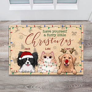 Have Yourself a Furry Little Christmas - Personalized Dog Doormat