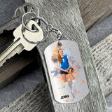Just A Girl With Goals - Personalized Volleyball Stainless Steel Keychain