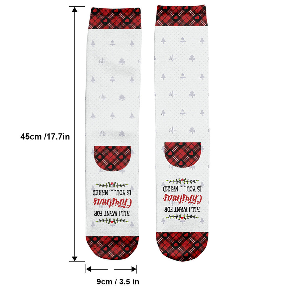 All I Want For Christmas Is You - gift for husband, wife, boyfriend, girlfriend - Personalized Socks