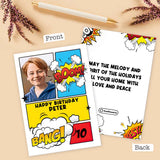 Birthday Comic Book Photo Upload - Personalized Greeting Card