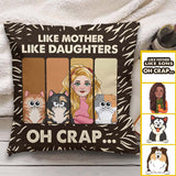 Like Mother Father Like Daughter Son Cats Dogs Pet Lover - Personalized Cat Throw Pillow