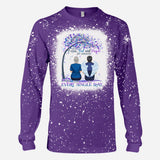 I Wear Teal And Purple - Personalized Suicide Prevention Bleached T-Shirt
