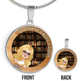 It's Book O'clock - Personalized Book Round Pendant Necklace