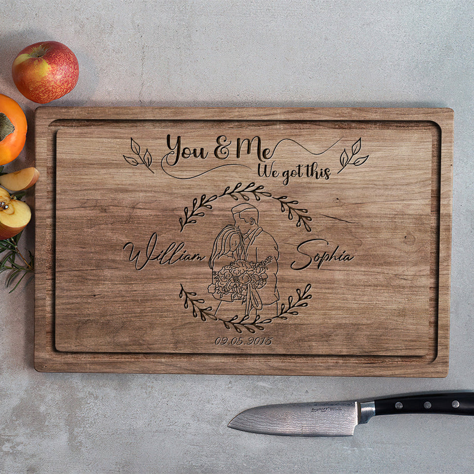 You & Me - Personalized Couple Cutting Board