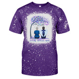 I Wear Teal And Purple - Personalized Suicide Prevention Bleached T-Shirt