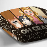 Like Mother Father Like Daughter Son Cats Dogs Pet Lover - Personalized Cat Throw Pillow
