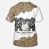 Volleyball Mom Leopard - Personalized Volleyball All Over Shirt