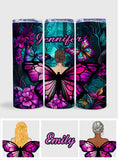 Butterfly Girl - Butterfly gift for her - Personalized Skinny Tumbler