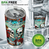Skull Couple - Skull gift for husband, wife, boyfriend, girlfriend - Personalized Tumbler