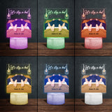 Let's Stay In Bed - Personalized Couple Shaped Plaque Light Base