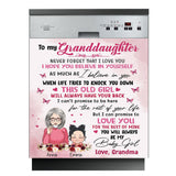 To My Granddaughter - Personalized Grandma Dishwasher Cover