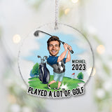Photo Inserted Funny Golfer - Personalized Golf Transparent Ornament