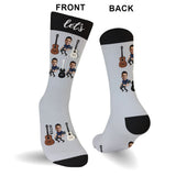 Let's Rock - Guitar gift for husband, him, boyfriend, father, son - Personalized Socks