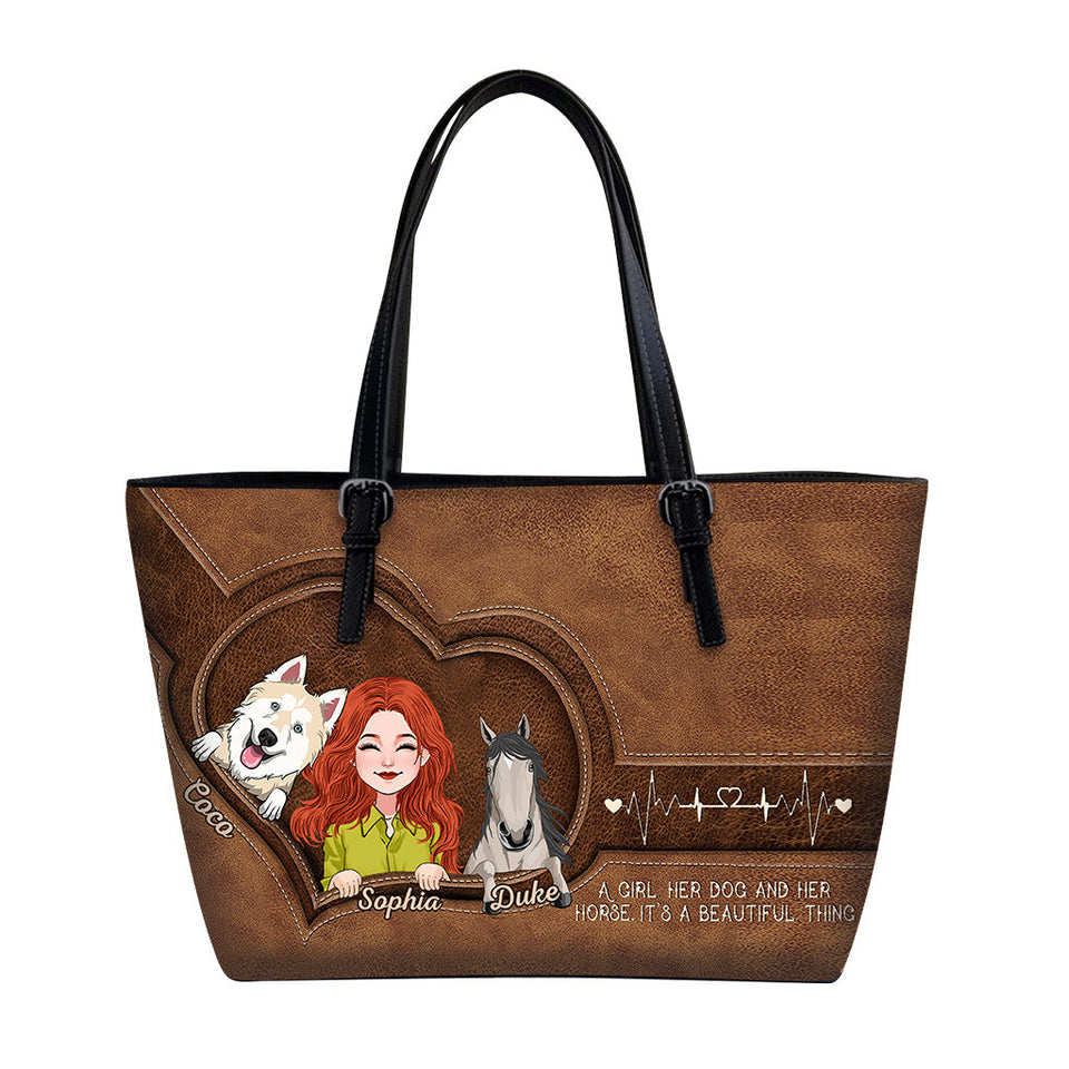 What A Beautiful Thing - Personalized Horse Leather Bag