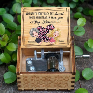 Whenever You Touch This Heart - Gift for mom, grandma, grandpa, daughter, son, granddaughter, grandson, wife, husband, dad, aunt, uncle, sister, brother - Personalized Hand Crank Music Box