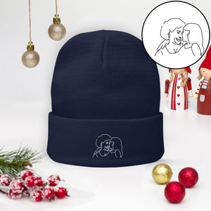 Custom Photo - Personalized Grandma Embroidered Beanie