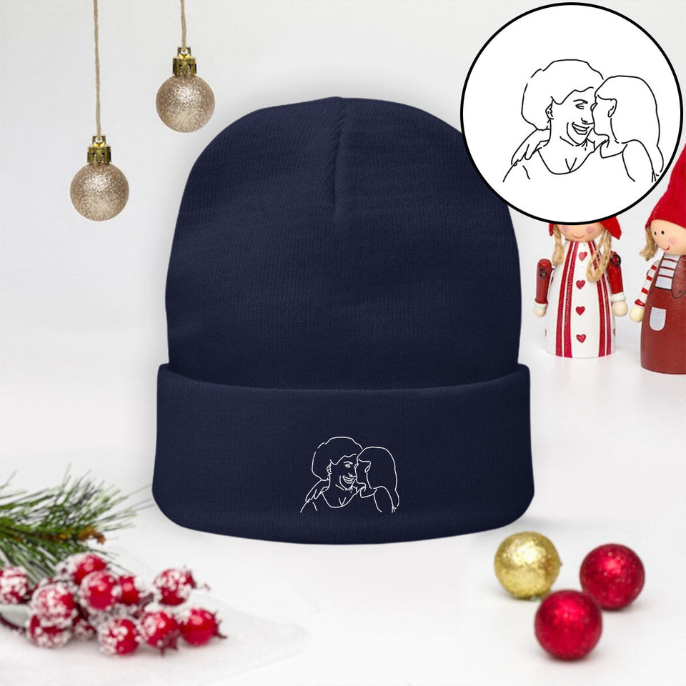 Custom Photo - Personalized Grandma Embroidered Beanie