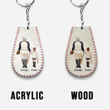 #1 Baseball Dad - Baseball gift for dad, grandpa - Personalized Keychain