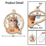 Custom Cartoonized Cat Photo - Gift for cat lovers - Personalized Transparent Ornament