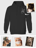 Custom Line Art - Personalized Cat Embroidered Hoodie