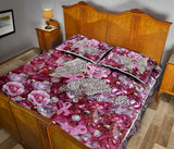 Ensemble de courtepointe à motif de guerrière rose pour la sensibilisation au cancer du sein 0622