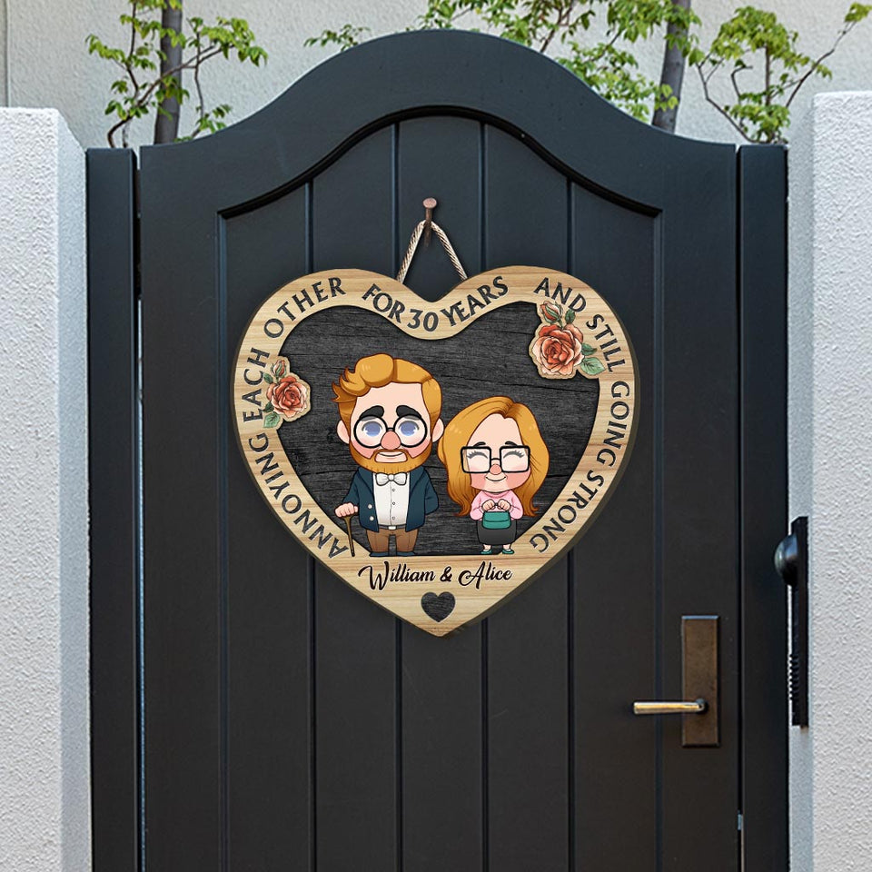 Annoying Each Other - Personalized Husband And Wife Wood Sign