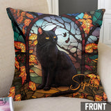 Black Cat - Personalized Black Cat Throw Pillow