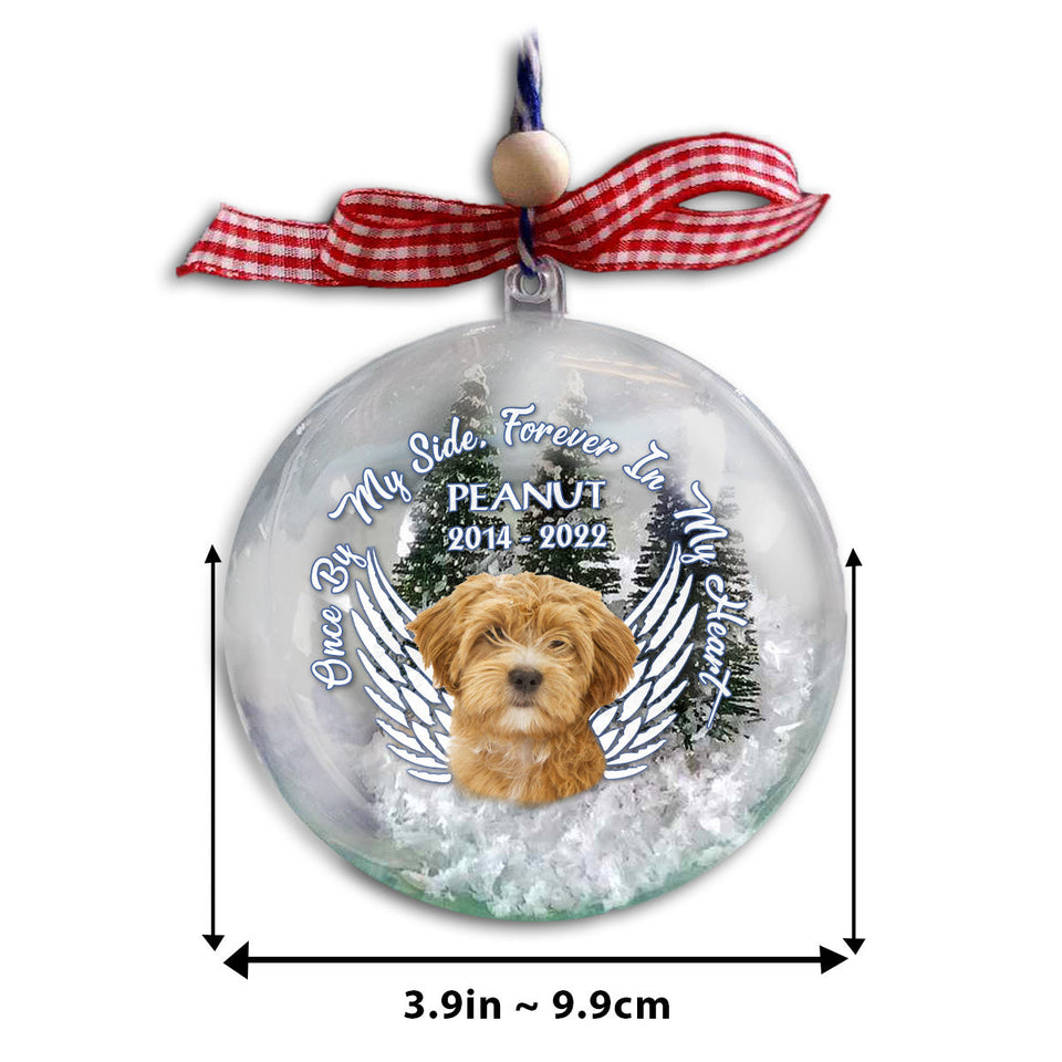 Forever In my Heart - Gift for dog lovers, cat lover - Personalized Snow Globe Ornament
