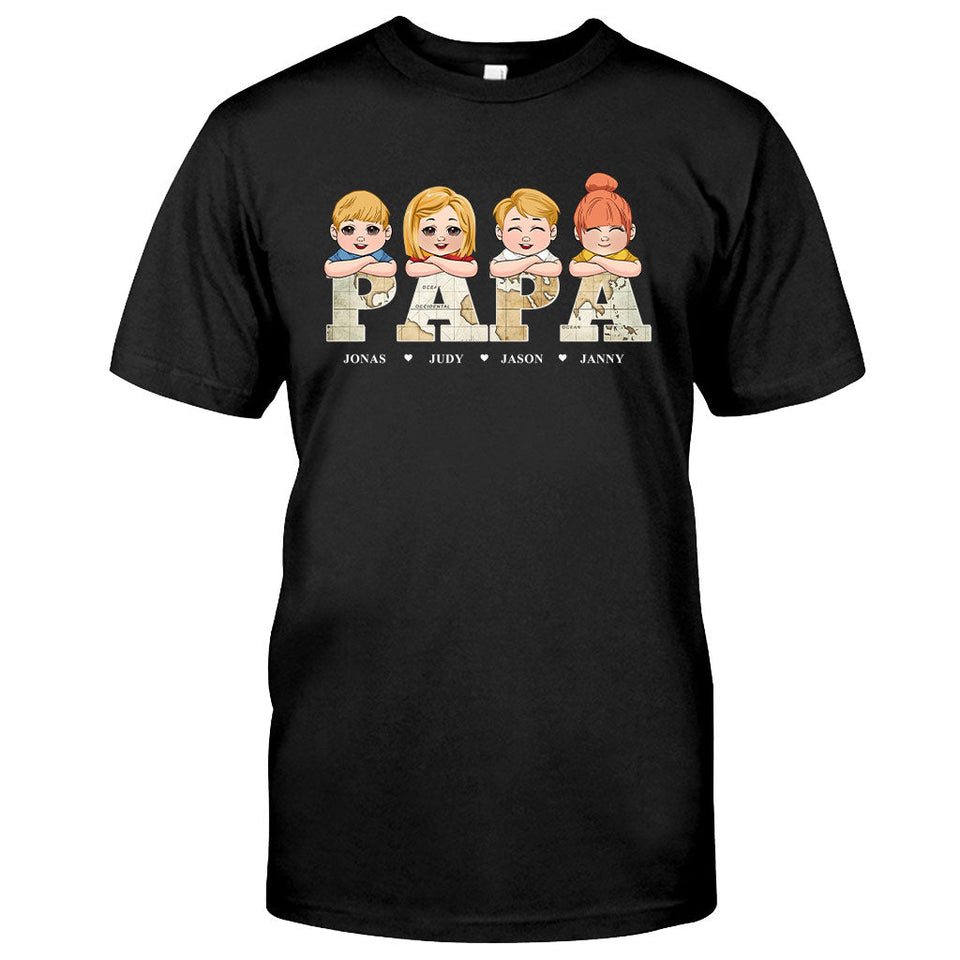 Vintage Map Title - Personalized Father T-shirt & Hoodie