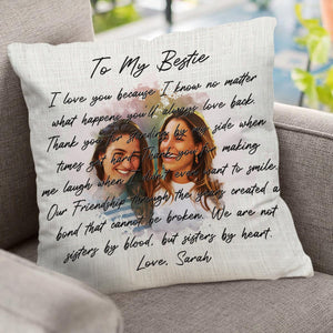 To My Bestie - Personalized Bestie Throw Pillow