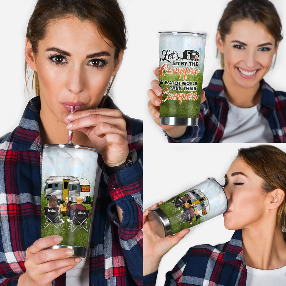 Let's Sit By The Campfire - Personalized Camping Tumbler