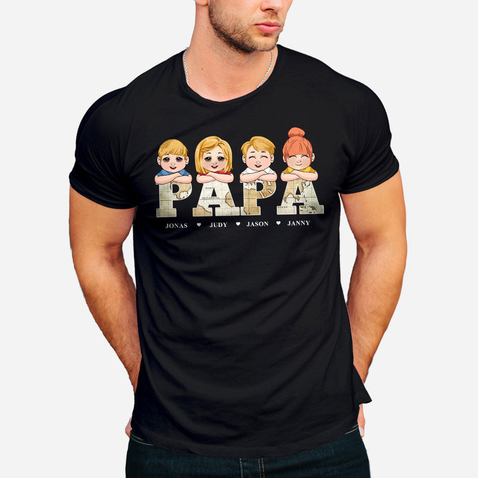 Vintage Map Title - Personalized Father T-shirt & Hoodie