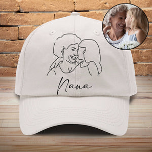 Custom Photo - Personalized Grandma Embroidered Classic Cap