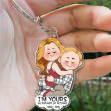I'm Yours No Refunds Or Returns - Personalized Couple Transparent Keychain
