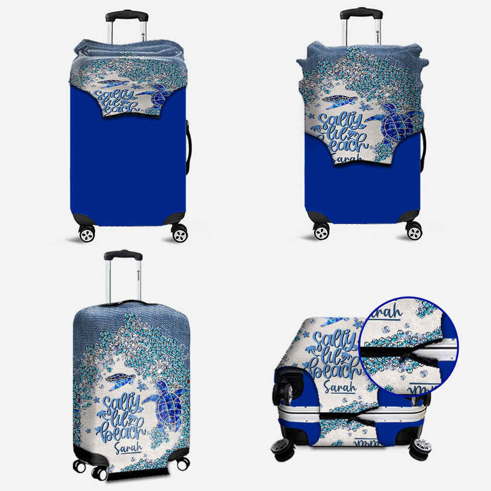 Turtle Bling - Personalized Turtle Luggage Cover