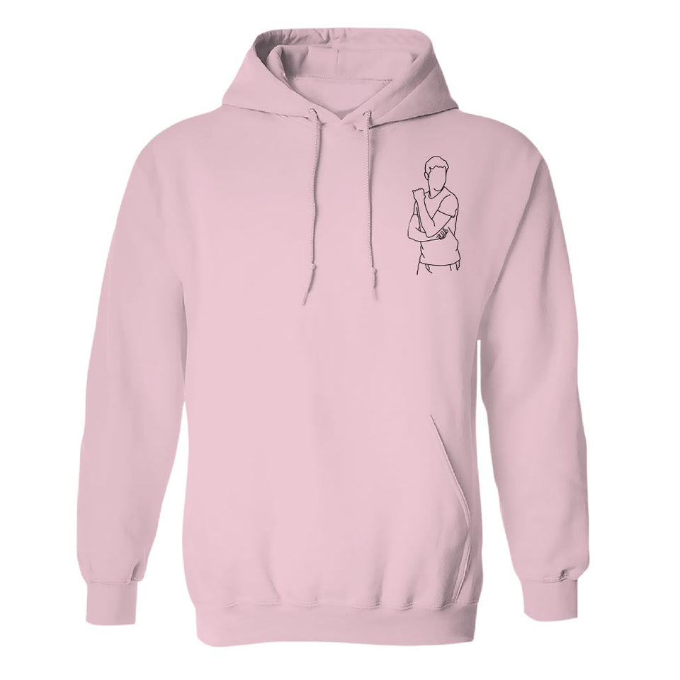 Custom Line Art - Personalized grandson Embroidered Hoodie