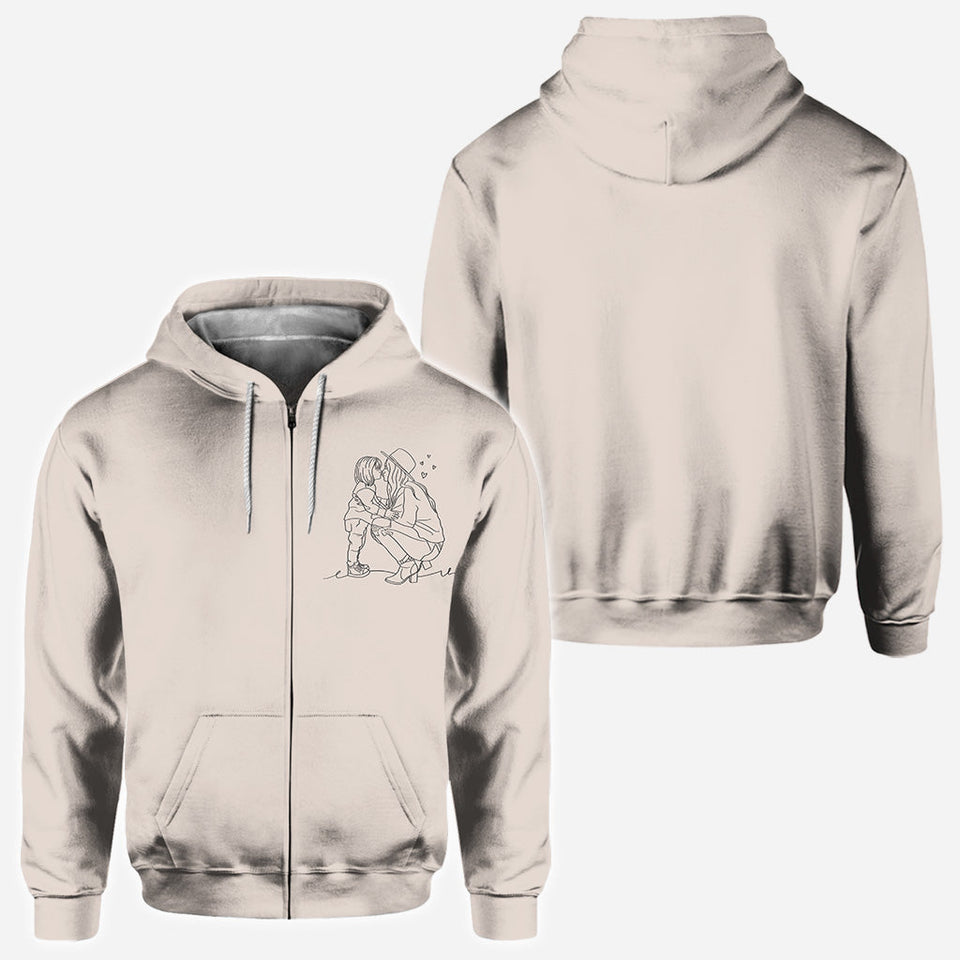 Line Drawing - Personalized Step Mom All Over Shirt