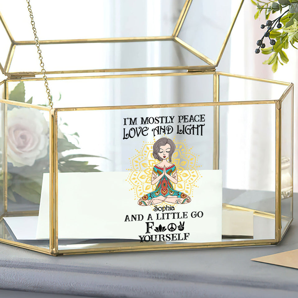 I’m Mostly Peace Love And Light - Personalized Yoga Decal Full