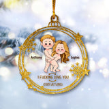 I Love You - Personalized Couple Transparent Ornament