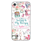 Sewing Is My Therapy - Personalized Sewing Phone Case