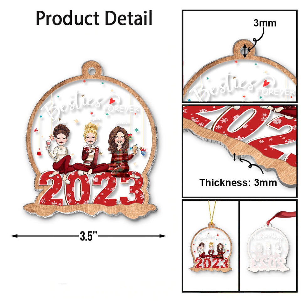 Besties Forever - Personalized Bestie Transparent Ornament