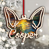 Dog Ears - Gift for dog lovers, cat lover, who lost dog, who lost cat - Personalized 2 Layered Piece Ornament