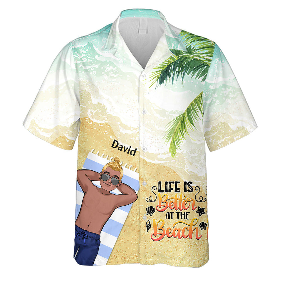The Beach Is Calling And I Must Go - Sea Lover gift for friend, sister, girlfriend, wife, mom, brother, dad, husband, boyfriend - Personalized Hawaiian Shirt