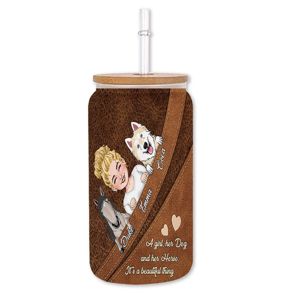 What A Beautiful Thing - Personalized Horse Can Glass