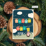 Thank You / I Love You - Photo Upload Hanging Man - Personalized Greeting Card