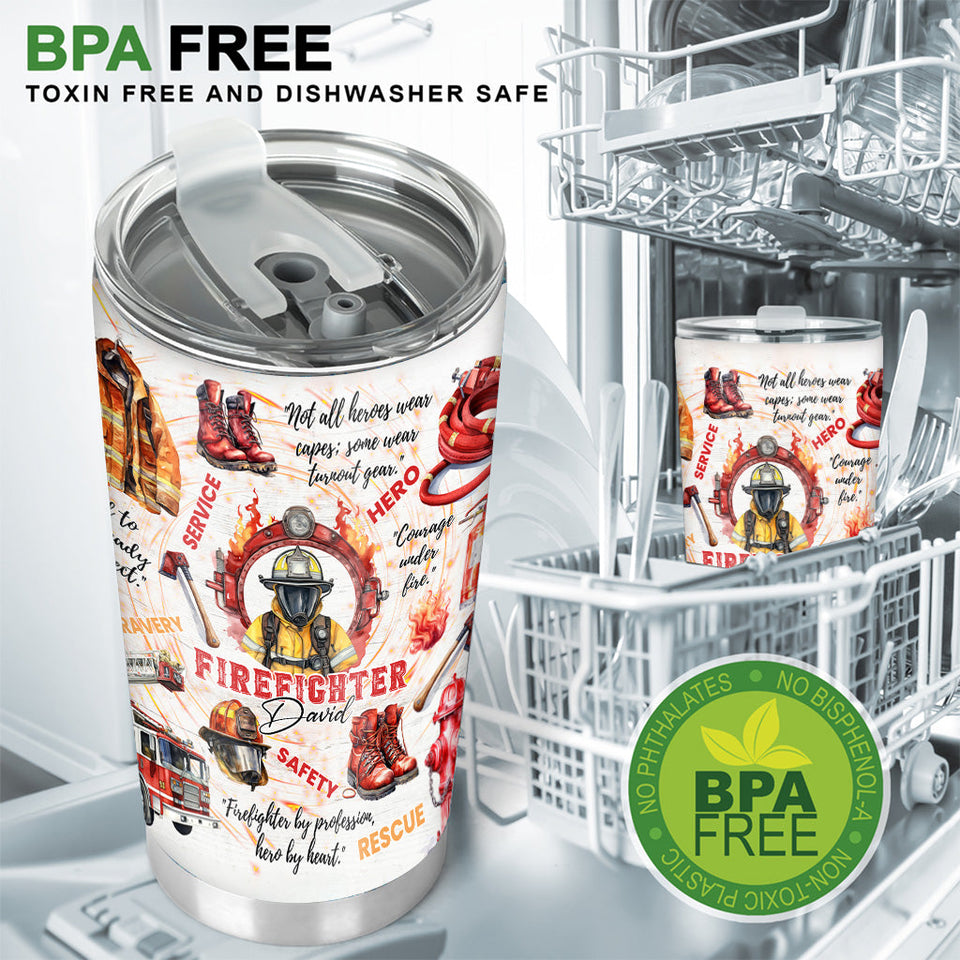 Courage Under Fire - Personalized Firefighter Tumbler