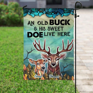 Live Here - Personalized Hunting Garden Flag