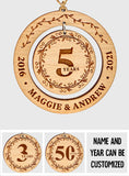 Happy Anniversary - gift for girlfriend, boyfriend - Personalized 2 Piece Wooden Ornament