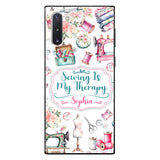 Sewing Is My Therapy - Personalized Sewing Phone Case