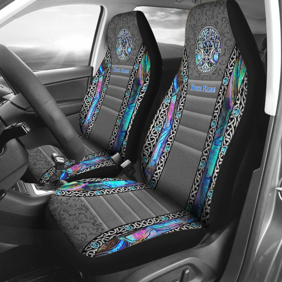 Triple Moon Pentacle - Personalized Witch Seat Covers